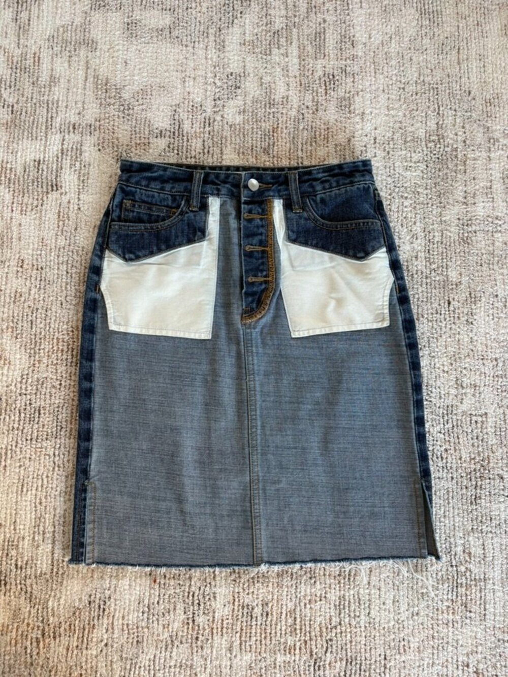 REMAIN Inside-Out Denim Midi Skirt – Size 36 (US 4)